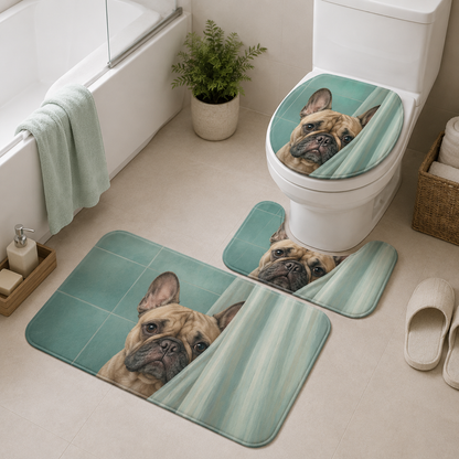 Custom Photo Dog 3pcs Bathroom Rug Set | Gift For Dog Lovers | Pet Photo Gifts