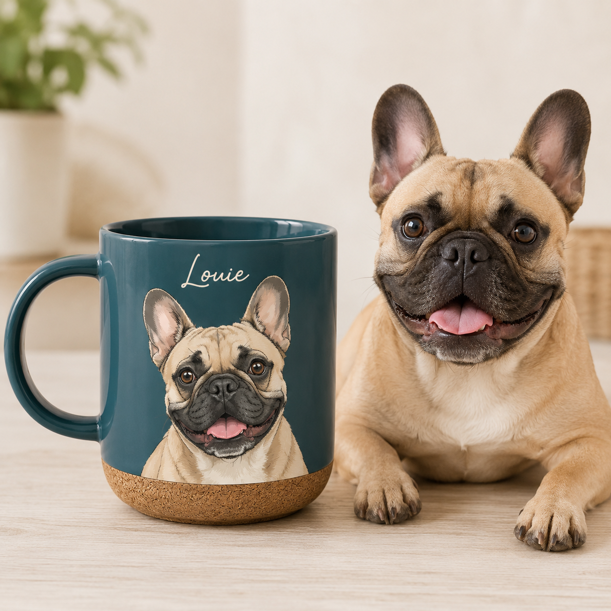 Custom Photo Dog 12oz Cork Mug | Gift For Dog Lovers | Pet Lover Gifts TOM99
