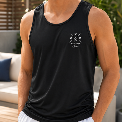 Custom Papa Since Tank Top, Personalized Dad Gifts | Gift For Dad, Grandpa TOM99