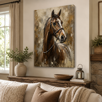 Custom Photo Horse Wall Art Canvas | Personalized Horse Photo Canvas | Gift For Horse Lovers