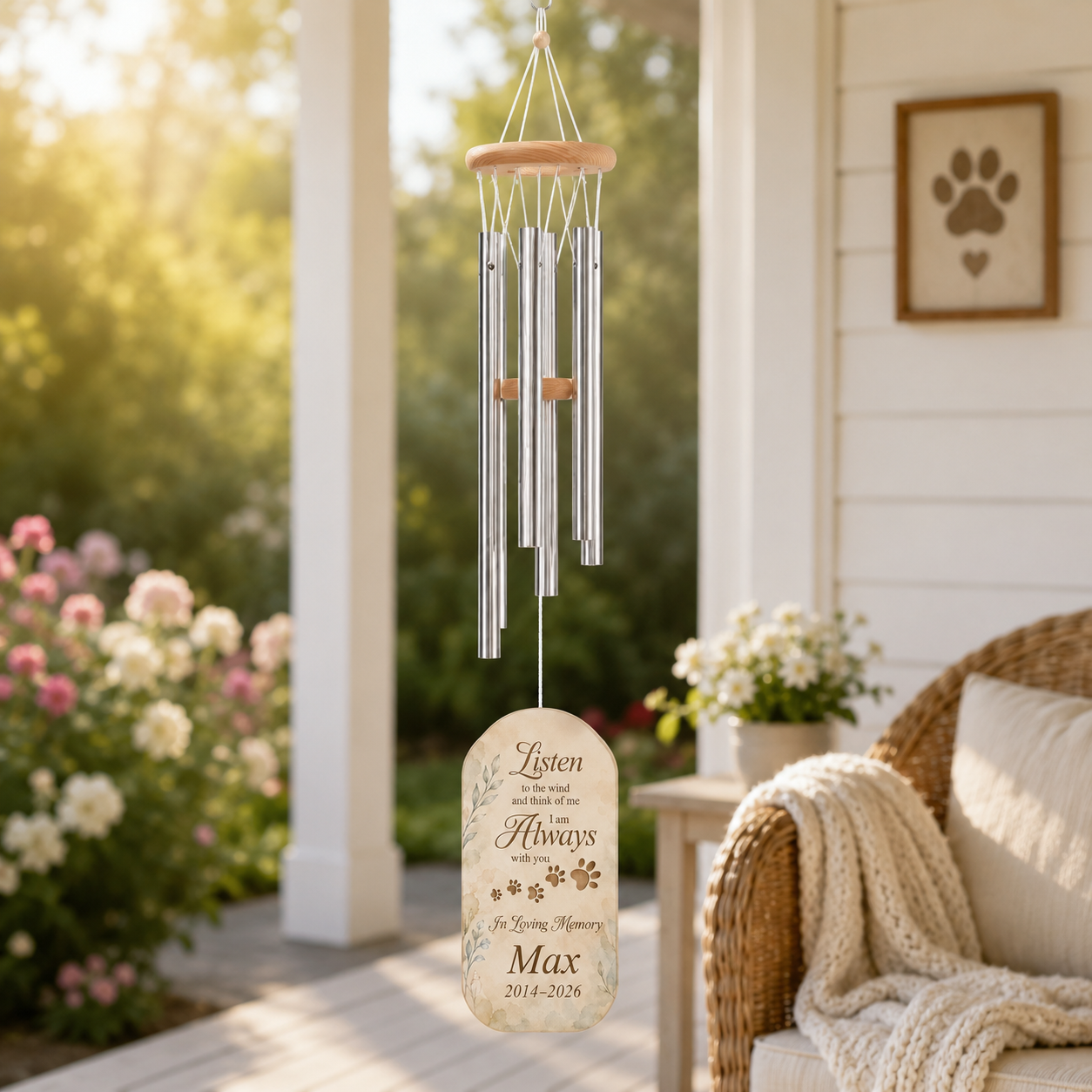 Custom Photo Dog Memories Wind Chime | Personalized Dog Lovers Gifts | Gift For Dog Lovers TOM99