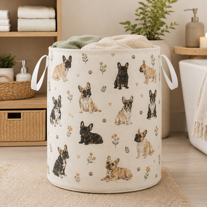 Custom Photo Dog Laundry Basket | Gift For Dog Lovers | Dog Bathroom Decor