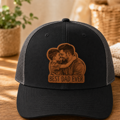 Personalized Best Dad Ever Gift Trucker Hat | Custom Dad Photo Hat | Father's Day Gift | Gift For Dad | Dad Gifts TOM99