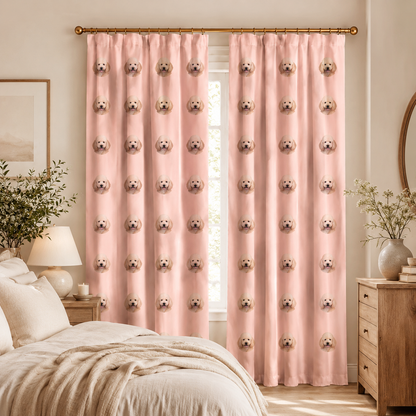 Custom Photo Dog Face Window Curtain | Gift For Dog Lovers