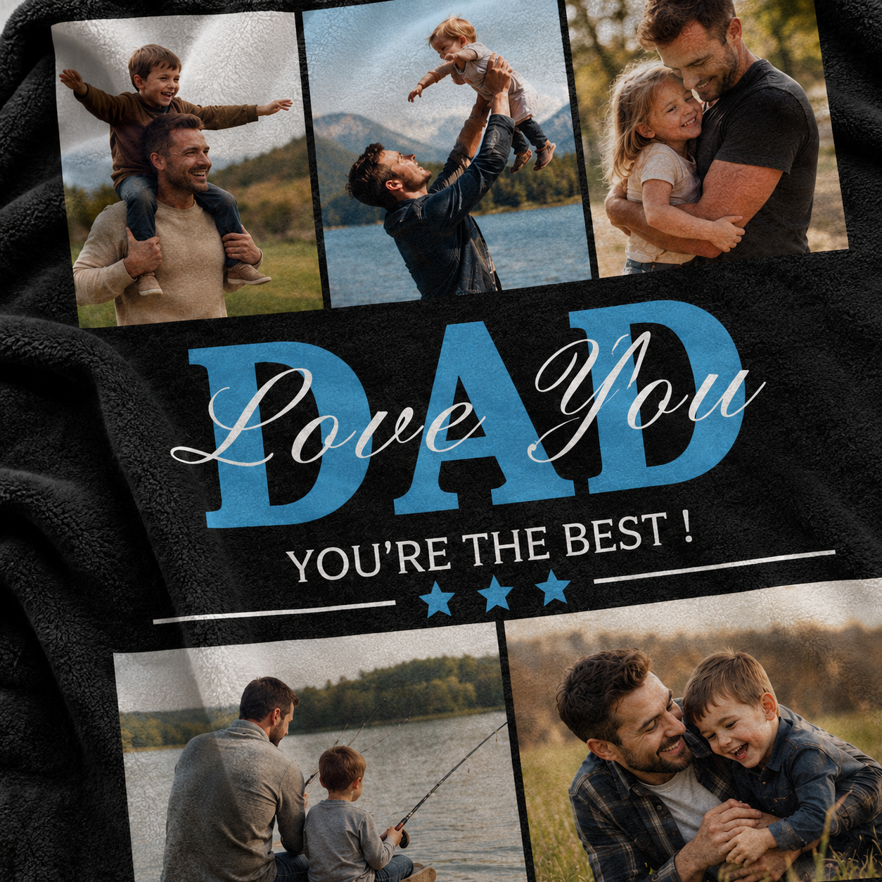 Custom Photo Dad Love You Blanket, Personalized Dad Gifts | Gift For Dad TOM99
