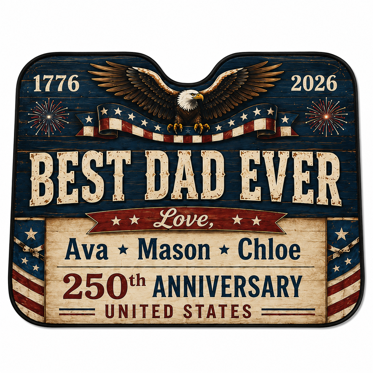 Personalized Dad's Crew Auto Car Sun Shade, Custom Car Sun Shade for Dad, Gift For Dad TOM99