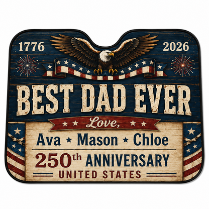 Personalized Dad's Crew Auto Car Sun Shade, Custom Car Sun Shade for Dad, Gift For Dad TOM99