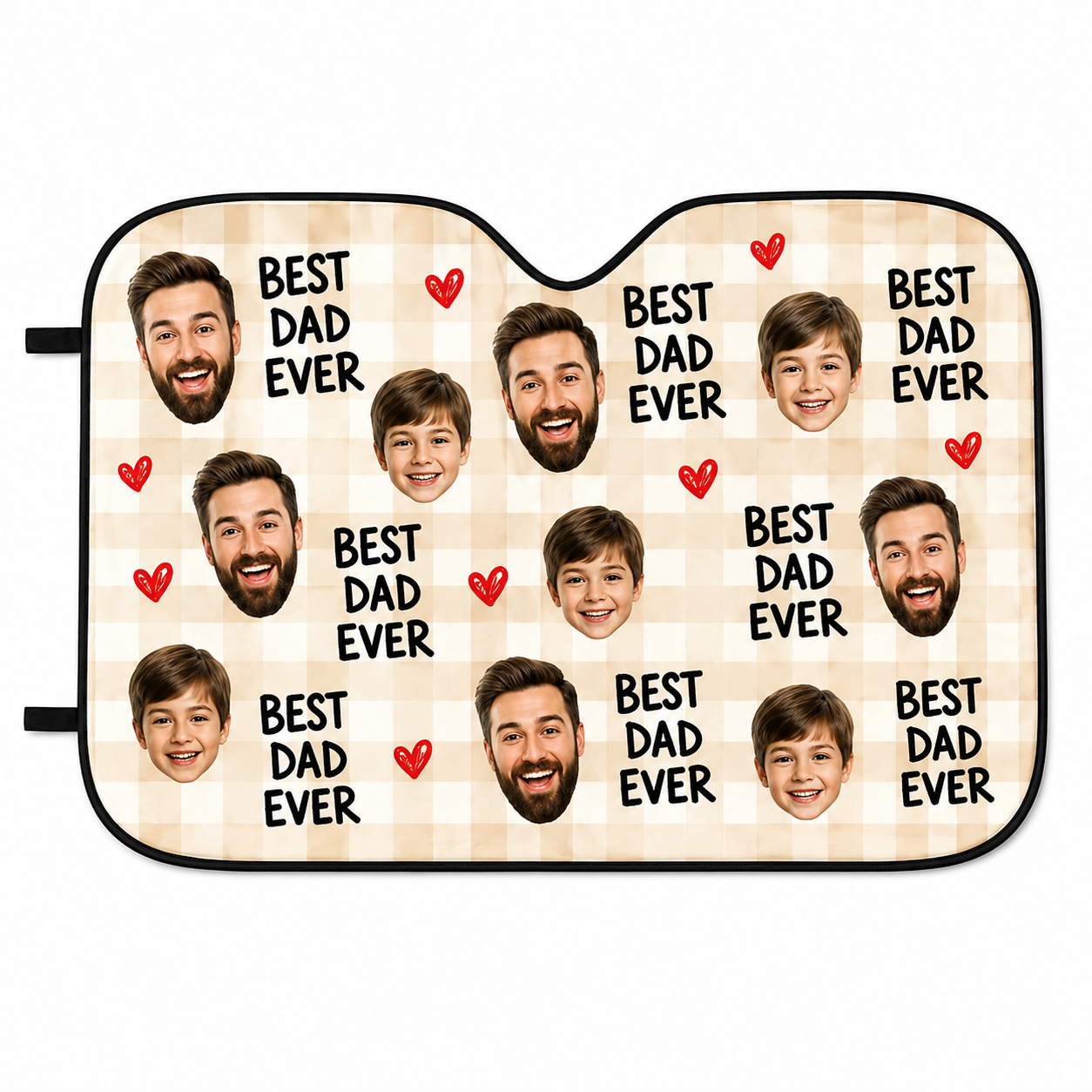Personalized I Love Dad Car Windshield Sun Shade, Custom Car Sun Shade for Dad, Gift For Dad TOM99