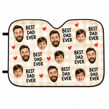 Personalized I Love Dad Car Windshield Sun Shade, Custom Car Sun Shade for Dad, Gift For Dad TOM99