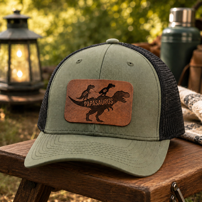 Personalized Dinosaus Dad Trucker Hat | Custom Dad Photo Hat | Father's Day Gift | Gift For Dad | Dad Gifts TOM99