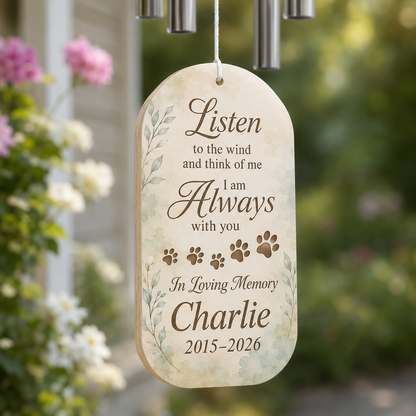Custom Photo Dog Memories Wind Chime | Personalized Dog Lovers Gifts | Gift For Dog Lovers TOM99