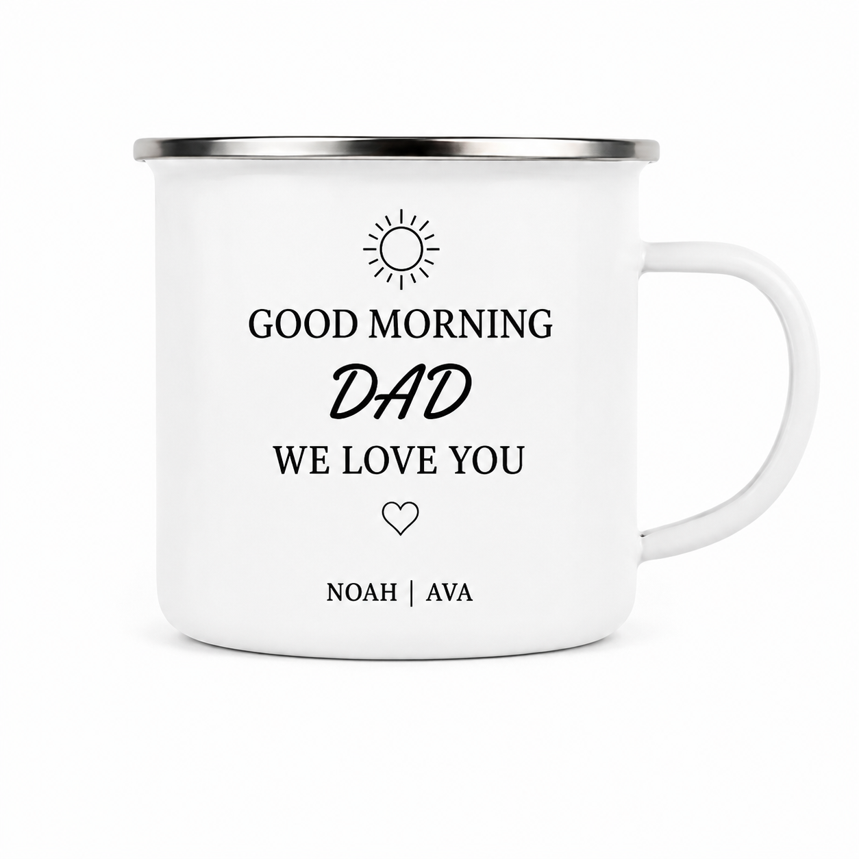 Personalized Dad Camp Mug 12oz, Custom Dad Enamel Cup, Gift For Dad TOM99