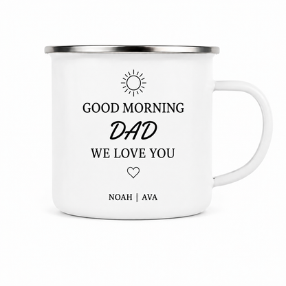 Personalized Dad Camp Mug 12oz, Custom Dad Enamel Cup, Gift For Dad TOM99
