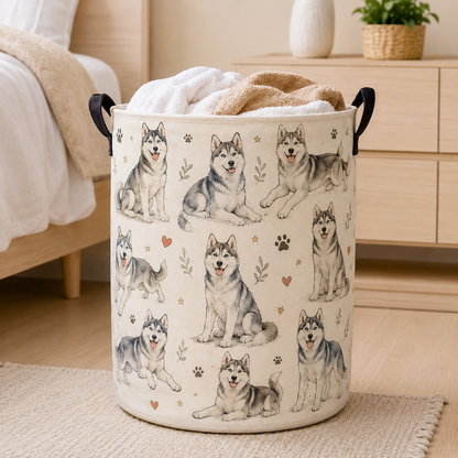 Custom Photo Dog Laundry Basket | Gift For Dog Lovers | Dog Bathroom Decor