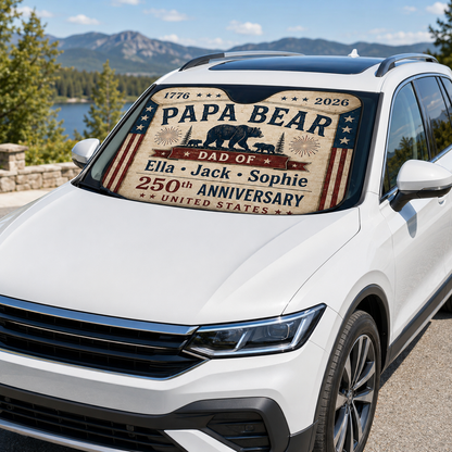 Personalized Dad's Crew Auto Car Sun Shade, Custom Car Sun Shade for Dad, Gift For Dad TOM99
