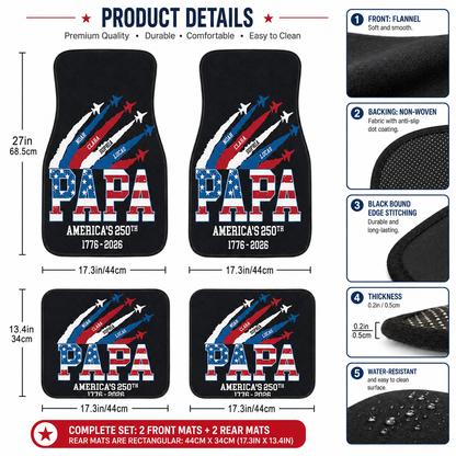 Personalized Dad Flannel Car Floor Mats, Custom Dad Floor Mats, Gift For Dad TOM99