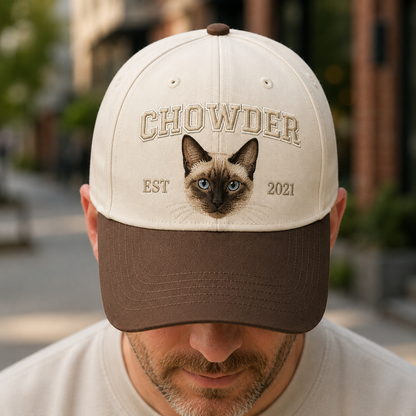 Custom Photo Cat Embroidered Hat | Gift For Cat Lovers Pa99