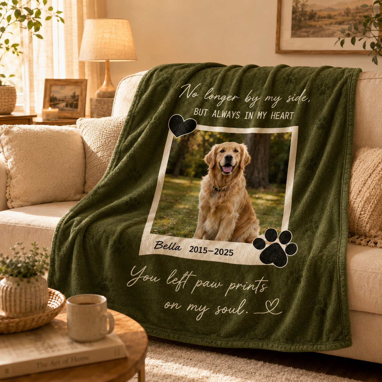 Custom Photo Dog Memorial Blanket, Personalized Dog Lovers Gifts | Gift For Dog Lovers TOM99