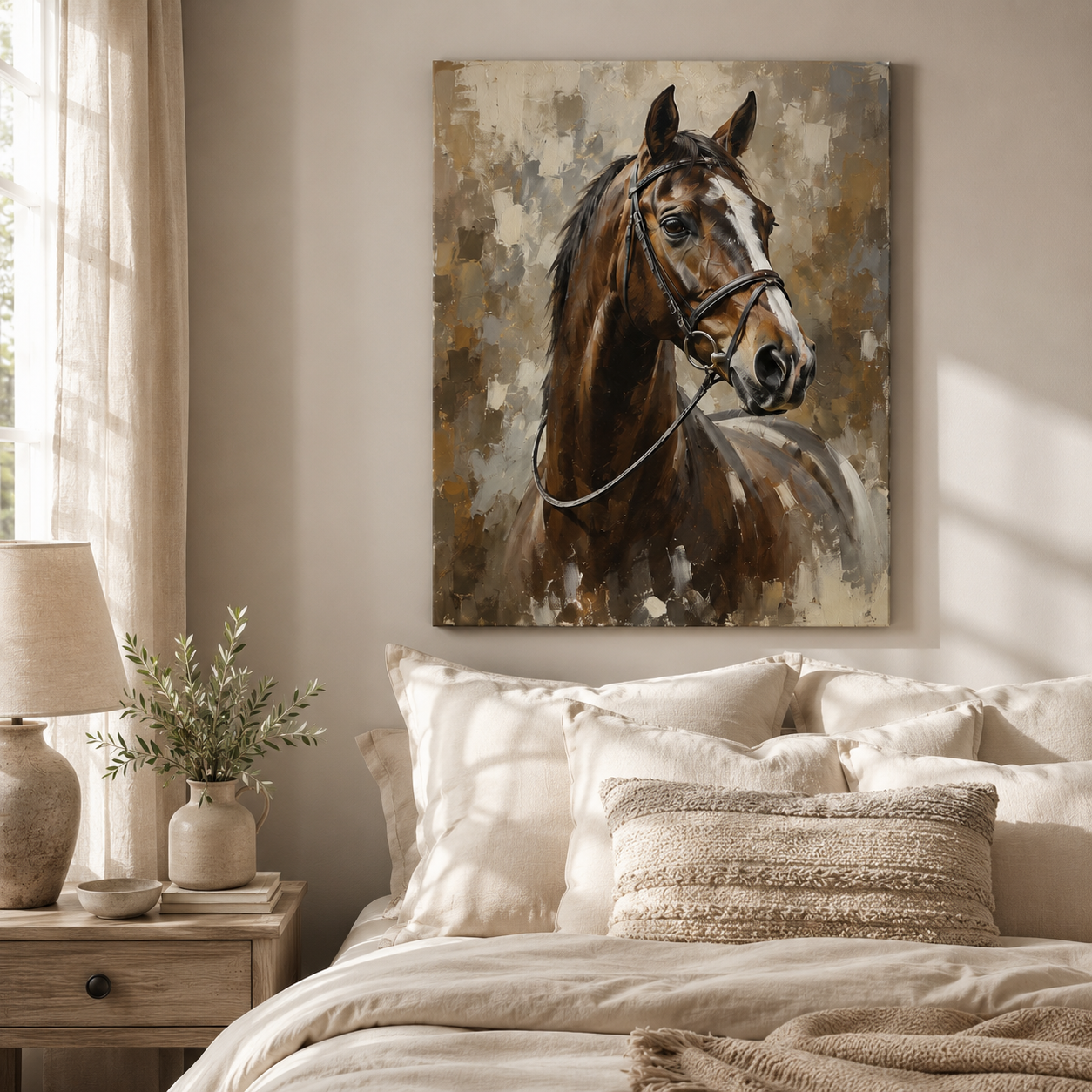 Custom Photo Horse Wall Art Canvas | Personalized Horse Photo Canvas | Gift For Horse Lovers