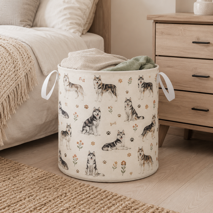Custom Photo Dog Laundry Basket | Gift For Dog Lovers | Dog Bathroom Decor