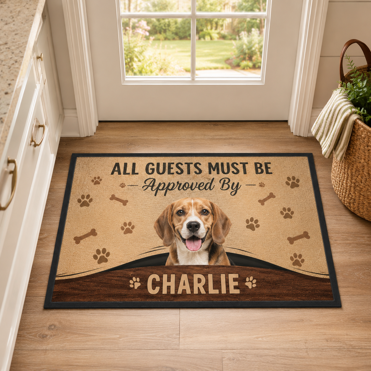 Custom Photo All Guests Must Be Approved By Dog Doormat | Photo Pet Doormat | Gift For Dog Lovers