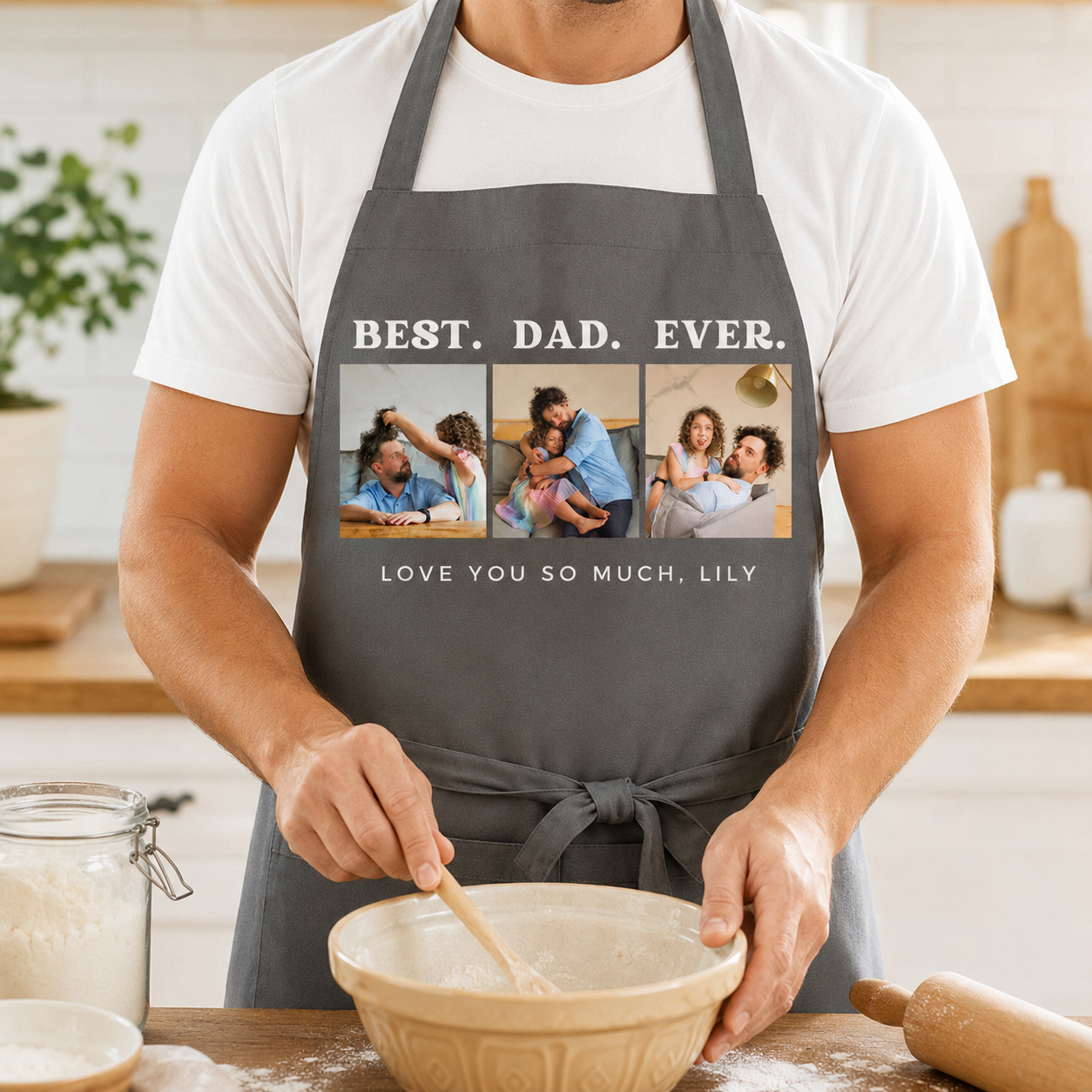 Custom Photo Best Dad Ever Apron, Personalized Apron For Dad, Gifts For Dad - TOM99