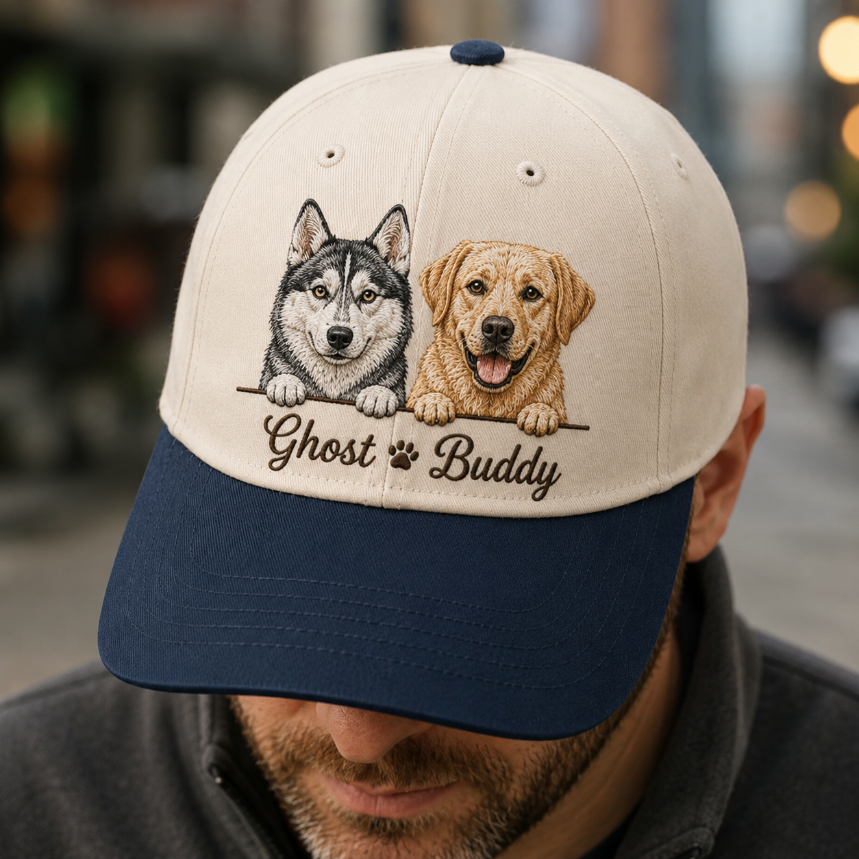 Custom Dog Face Embroidered Hat, Custom Embroidered Pet Portrait Hat | Gift For Dog Lover Pa99