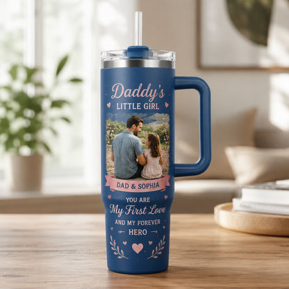 Custom Photo Dad Hero 40oz Tumbler, Personalized Dad Tumbler, Father’s Day Gift TOM99