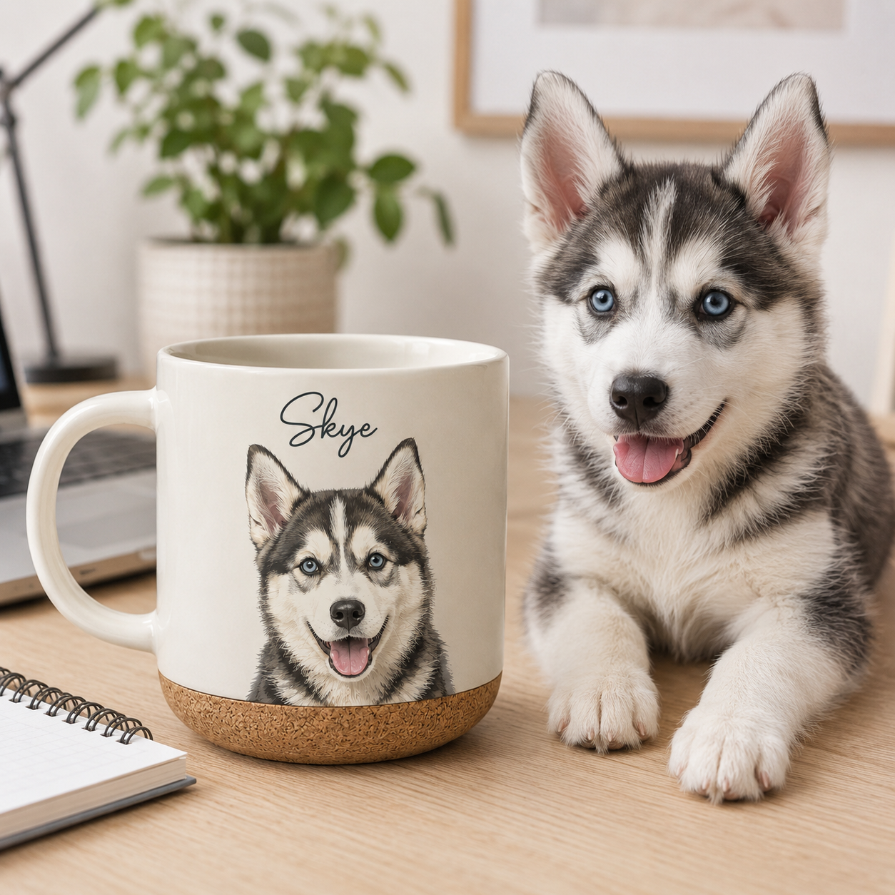 Custom Photo Dog 12oz Cork Mug | Gift For Dog Lovers | Pet Lover Gifts TOM99