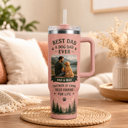 Custom Photo Dad Hero 40oz Tumbler, Personalized Dad Tumbler, Father’s Day Gift TOM99