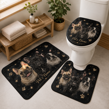 Custom Photo Dog 3pcs Bathroom Rug Set | Gift For Dog Lovers