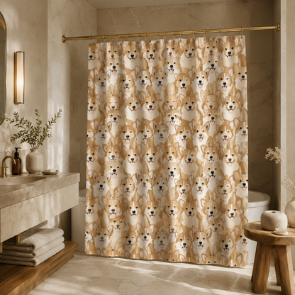 Custom Photo Dog Face Shower Curtain | Gift For Dog Lovers