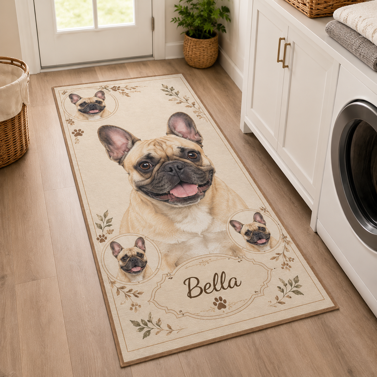 Custom Photo Dog Runner Rug | Pet Hallway Runner Carpet | Gift For Dog Lovers