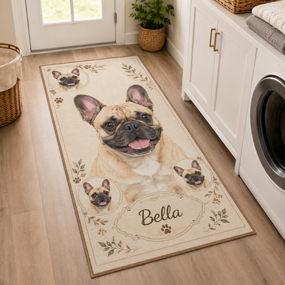 Custom Photo Dog Runner Rug | Pet Hallway Runner Carpet | Gift For Dog Lovers