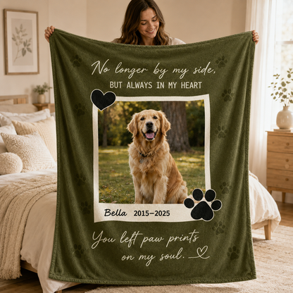 Custom Photo Dog Memorial Blanket, Personalized Dog Lovers Gifts | Gift For Dog Lovers TOM99