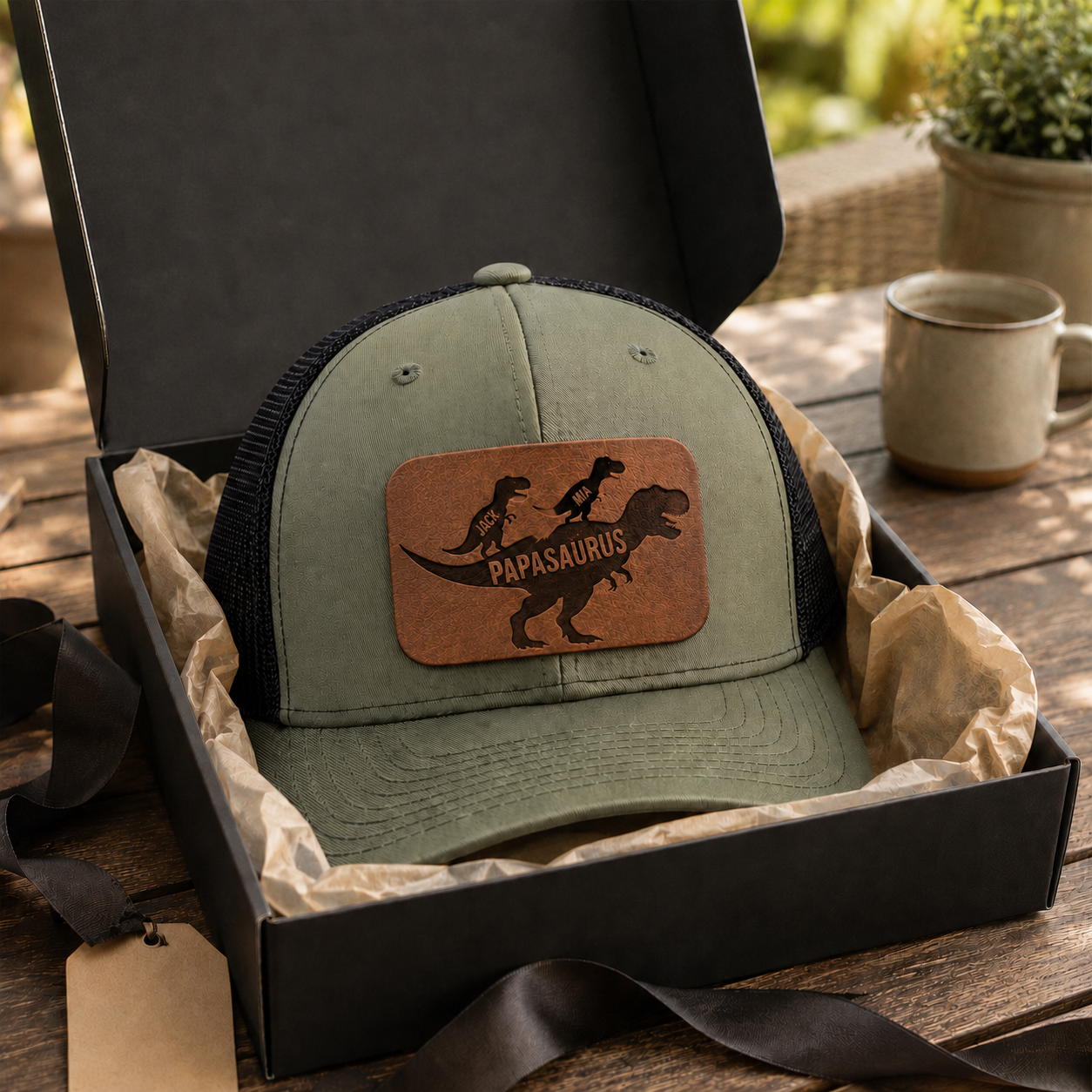 Personalized Dinosaus Dad Trucker Hat | Custom Dad Photo Hat | Father's Day Gift | Gift For Dad | Dad Gifts TOM99