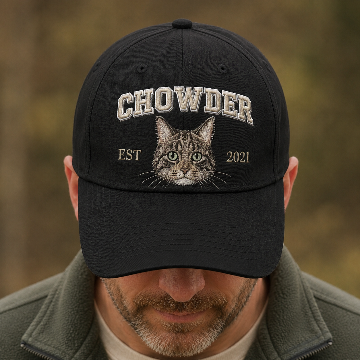 Custom Photo Cat Embroidered Hat | Gift For Cat Lovers Pa99