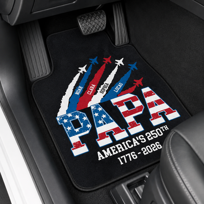 Personalized Dad Flannel Car Floor Mats, Custom Dad Floor Mats, Gift For Dad TOM99