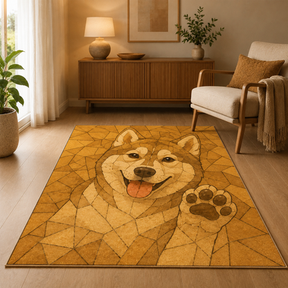 Custom Photo Colorful Dog Area Rug | Gift For Dog Lovers