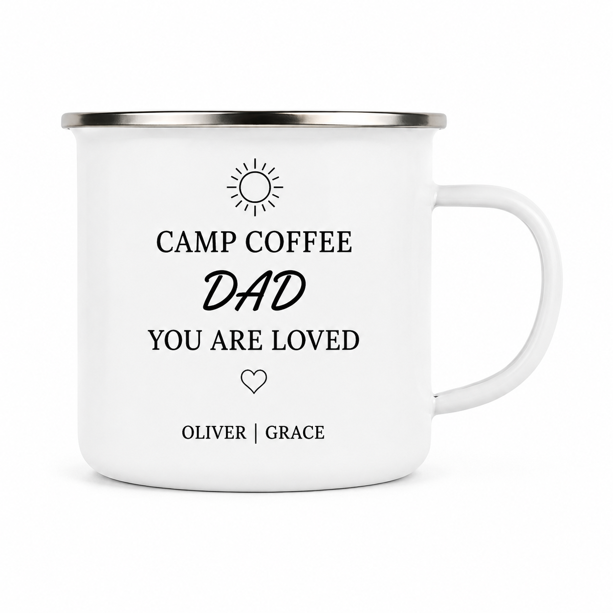 Personalized Dad Camp Mug 12oz, Custom Dad Enamel Cup, Gift For Dad TOM99