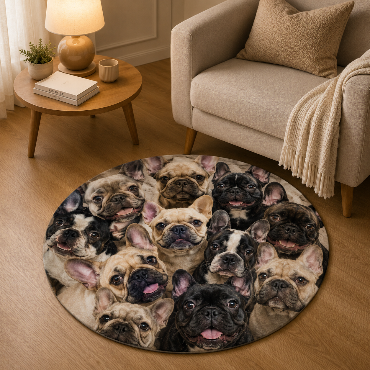 Custom Photo Dog Face Round Carpet | Photo Pet Round Rug | Gift For Dog Lovers
