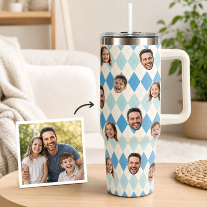 Custom Photo Dad 40oz Tumbler, Personalized Dad Tumbler, Father’s Day Gift TOM99