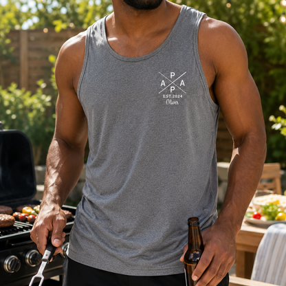 Custom Papa Since Tank Top, Personalized Dad Gifts | Gift For Dad, Grandpa TOM99
