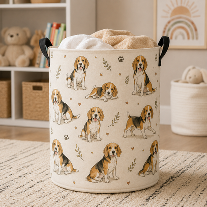 Custom Photo Dog Laundry Basket | Gift For Dog Lovers | Dog Bathroom Decor
