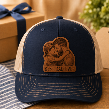 Personalized Best Dad Ever Gift Trucker Hat | Custom Dad Photo Hat | Father's Day Gift | Gift For Dad | Dad Gifts TOM99