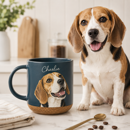 Custom Photo Dog 12oz Cork Mug | Gift For Dog Lovers | Pet Lover Gifts TOM99