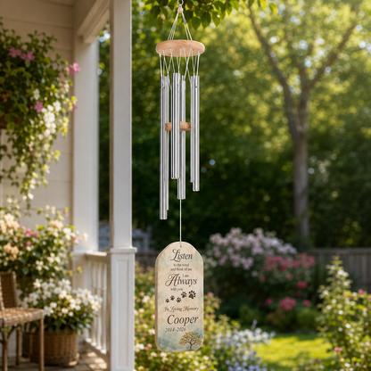Custom Photo Dog Memories Wind Chime | Personalized Dog Lovers Gifts | Gift For Dog Lovers TOM99