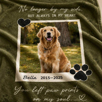 Custom Photo Dog Memorial Blanket, Personalized Dog Lovers Gifts | Gift For Dog Lovers TOM99