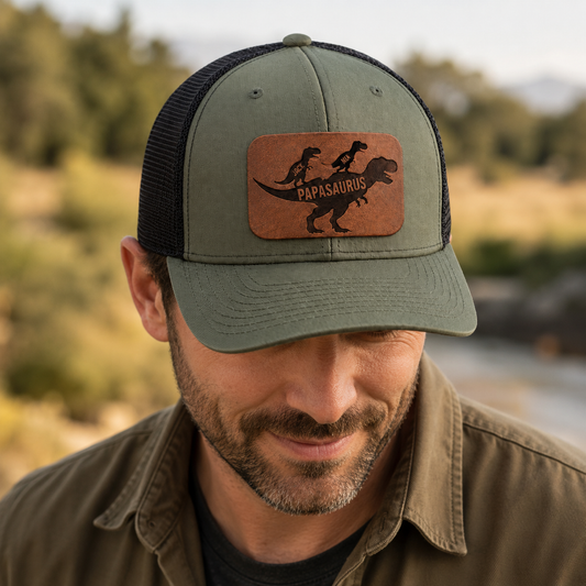Personalized Dinosaus Dad Trucker Hat | Custom Dad Photo Hat | Father's Day Gift | Gift For Dad | Dad Gifts TOM99