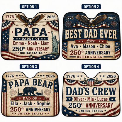 Personalized Dad's Crew Auto Car Sun Shade, Custom Car Sun Shade for Dad, Gift For Dad TOM99